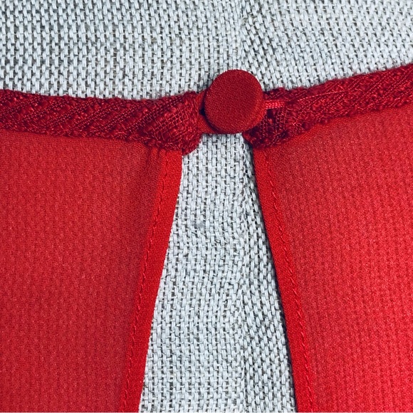 Maeve Red Dress with Sheer Panel and Criss Cross Neckline sz 0 - Picture 6 of 16